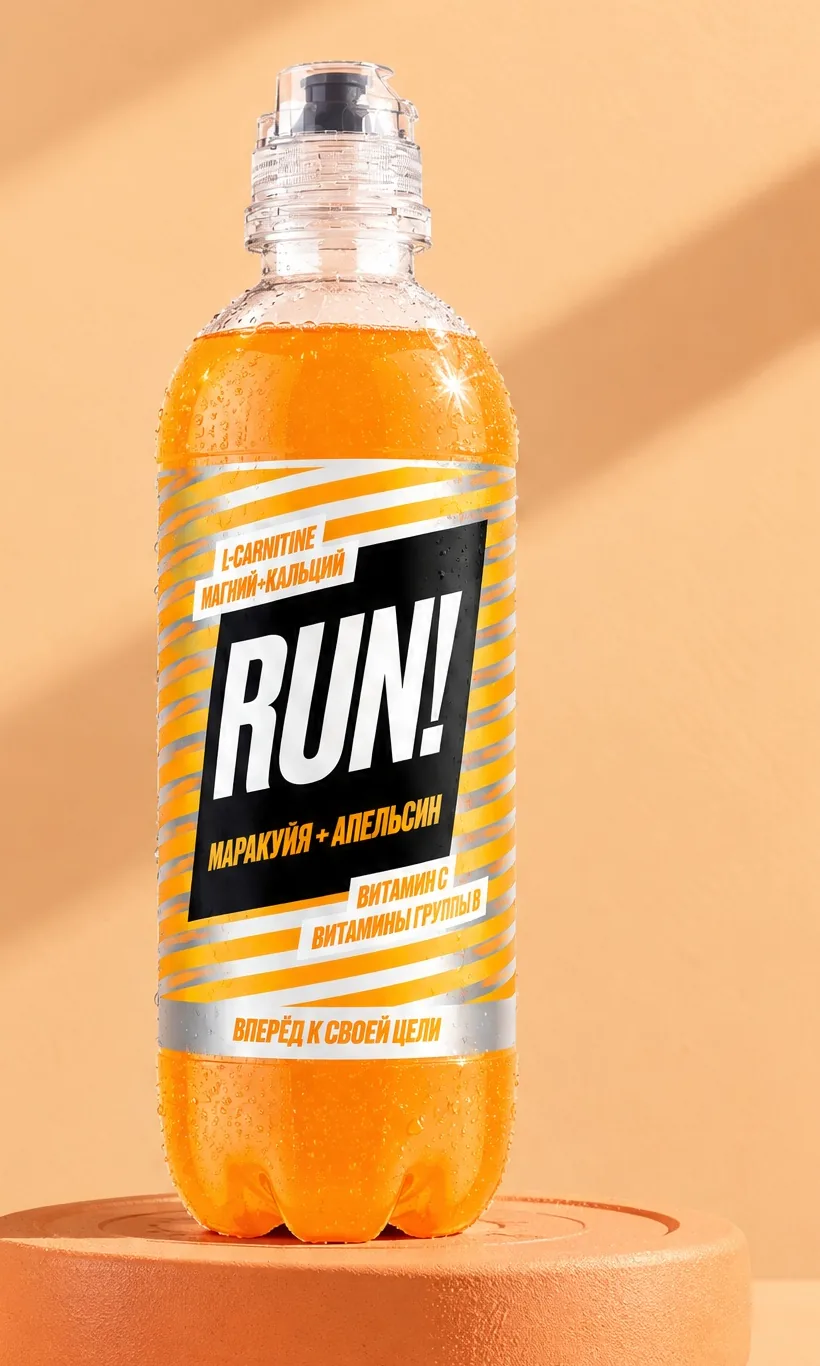 Бутылка RUN! Маракуйя + Апельсин, 0,5 л